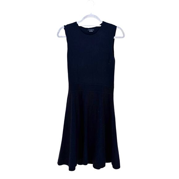 Theory‎ Wool Blend Black Sheath Sweater Dress, Fit & Flare, Sleeveless, Sz M - Picture 1 of 6